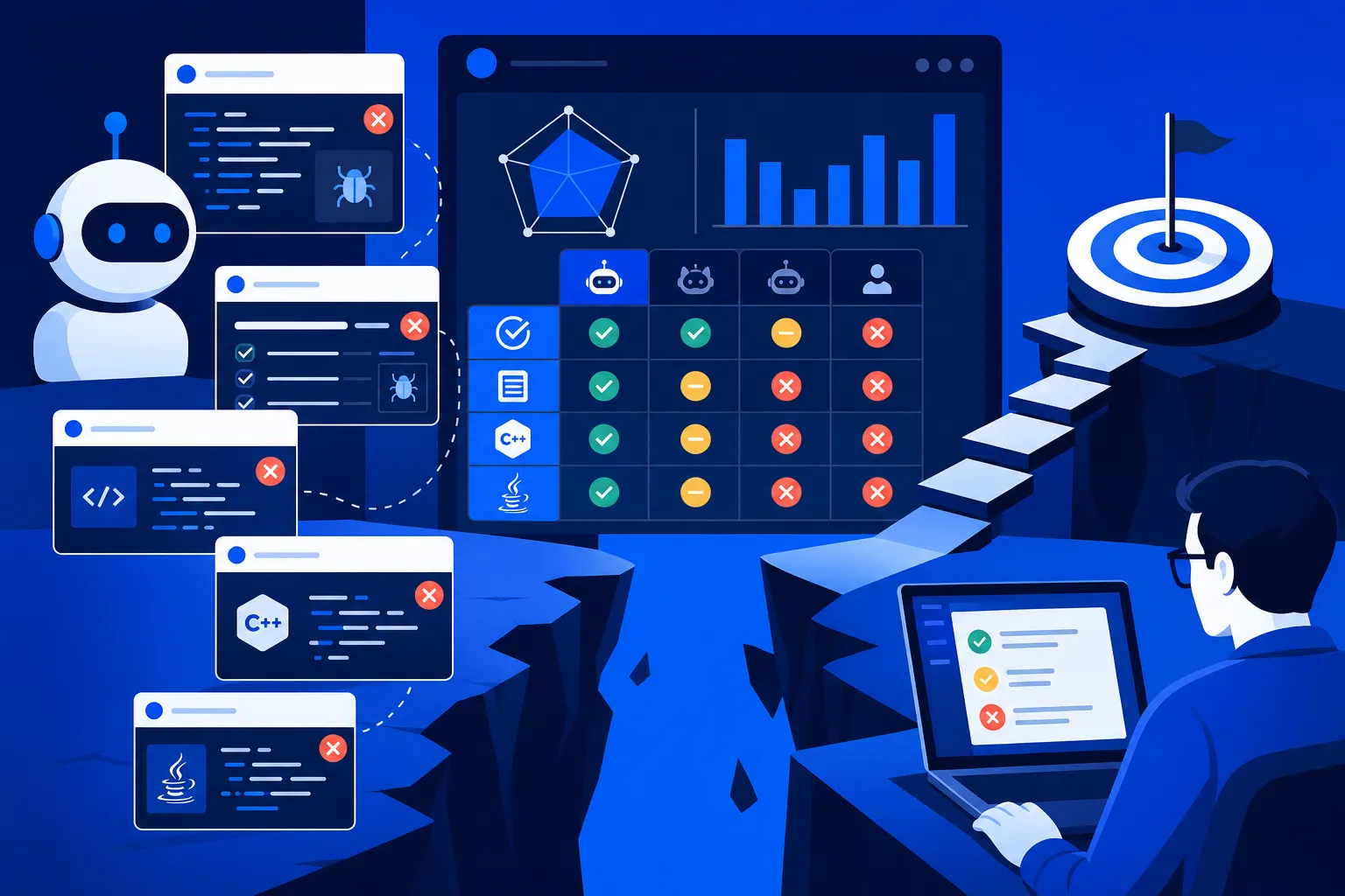 25% na testach w C++: nowy benchmark pokazuje, gdzie agenty się sypią